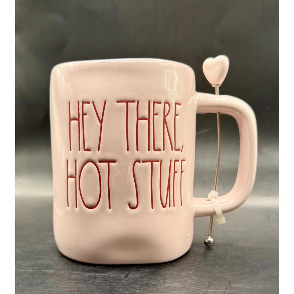 Rae Dunn Mug, Heh There Hot Stuff With Stir Stick, New